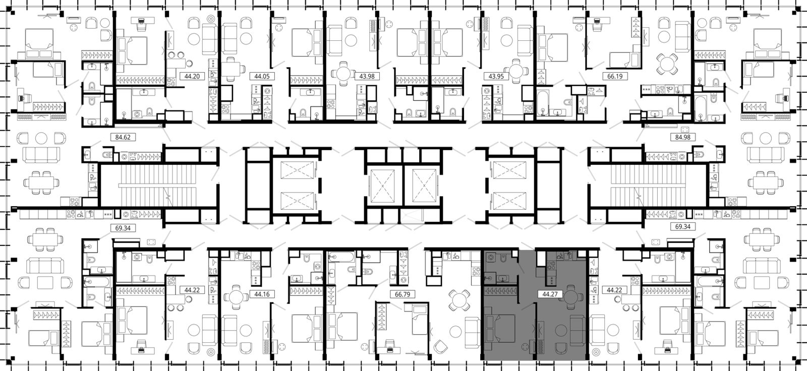 1-комнатная квартира, 44,1 м² — фото 2