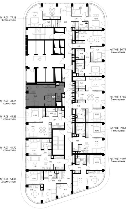 Квартира-студия, 34,1 м² — фото 2