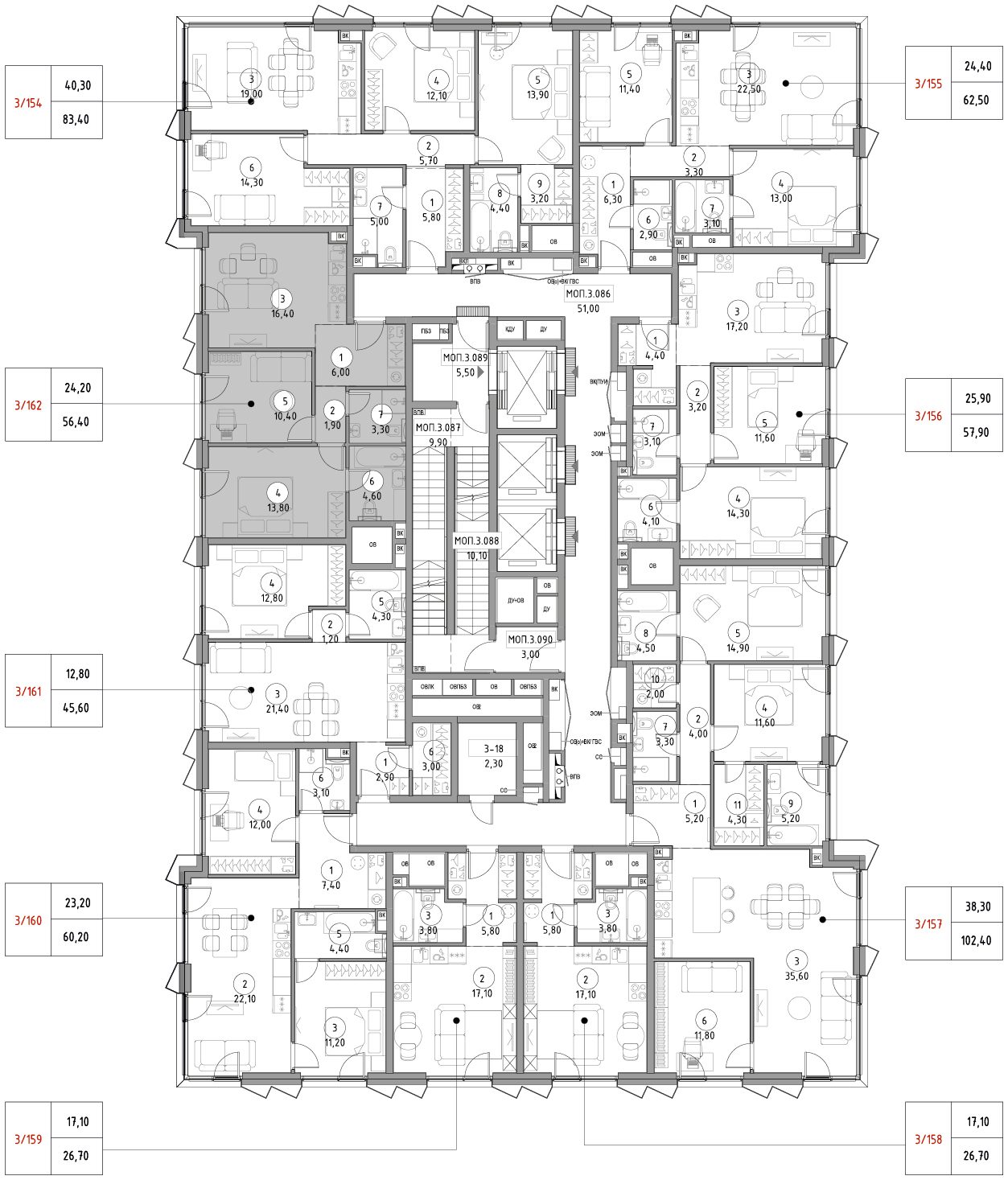 2-комнатная квартира, 55,8 м² — фото 2