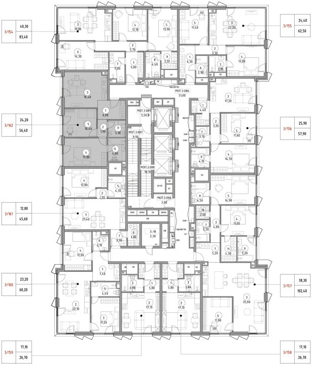 2-комнатная квартира, 55,8 м² — фото 2