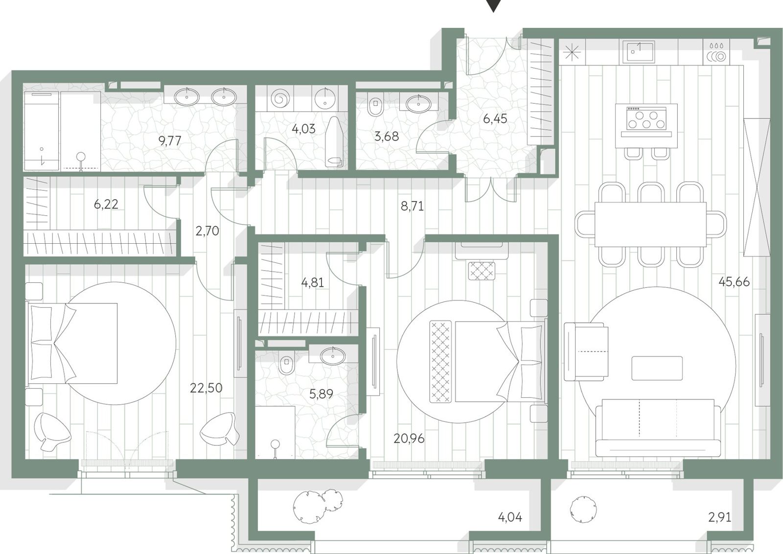 2-комнатная квартира, 148,2 м²