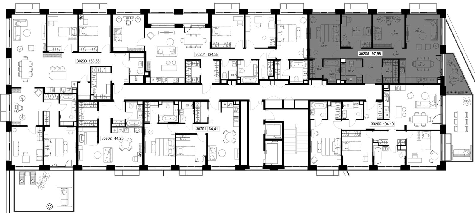 3-комнатная квартира, 98 м² — фото 2