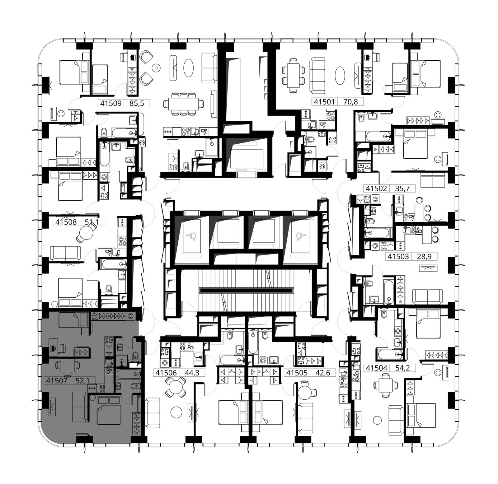 2-комнатная квартира, 52,1 м² — фото 2