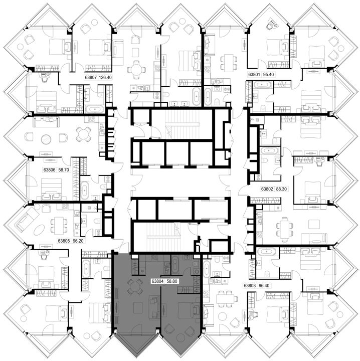 1-комнатная квартира, 58,8 м² — фото 2