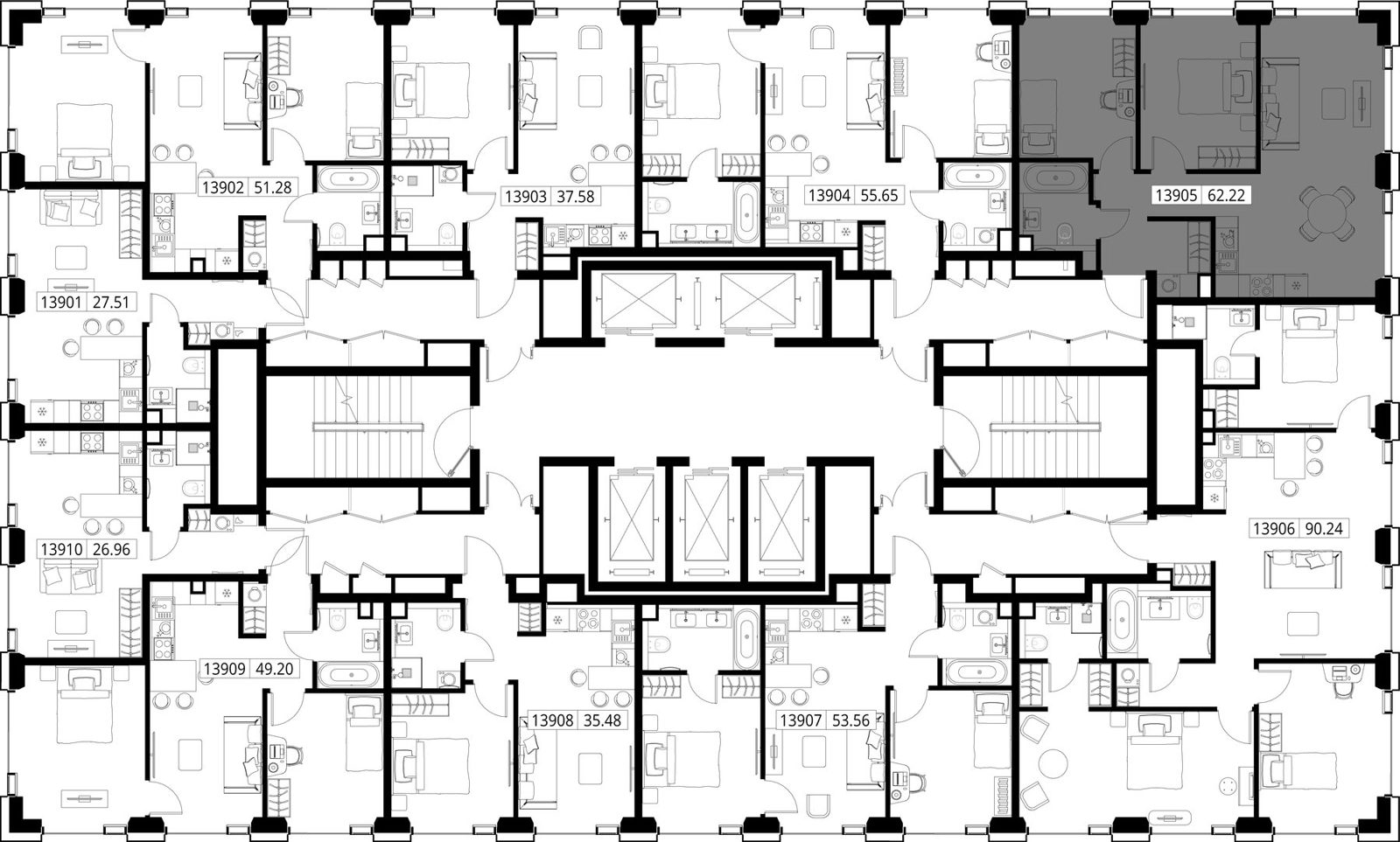 2-комнатная квартира, 62,2 м² — фото 2