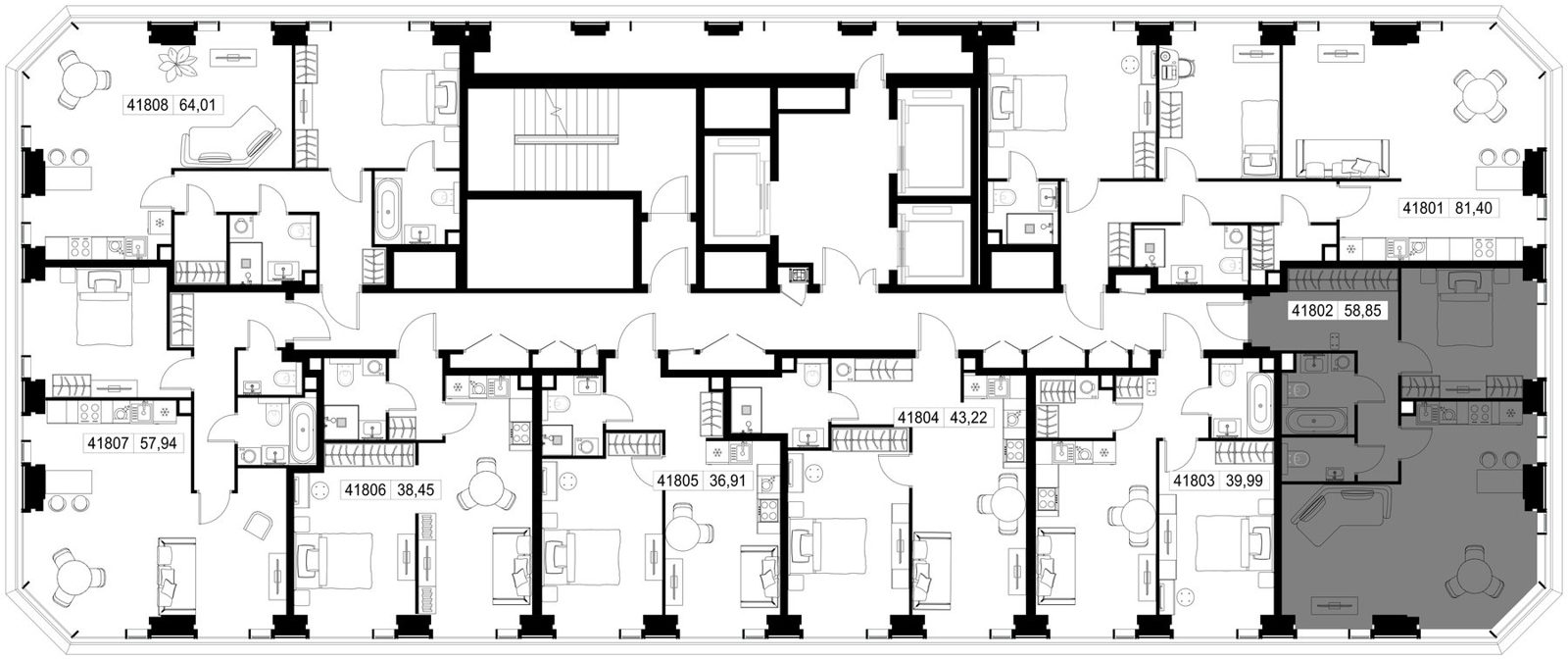 2-комнатная квартира, 58,9 м² — фото 3