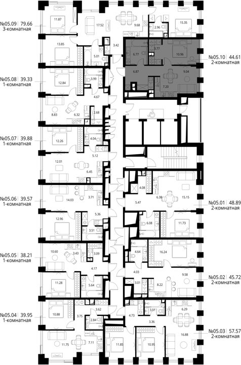 1-комнатная квартира, 44,6 м² — фото 2