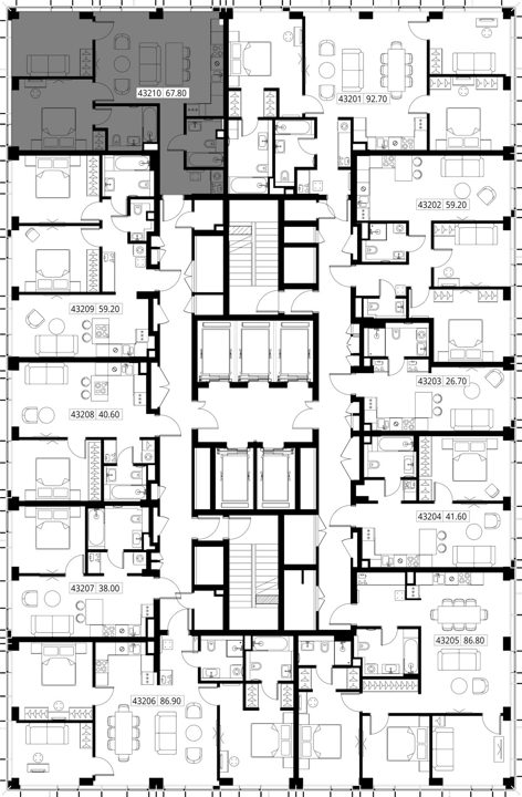 2-комнатная квартира, 67,8 м² — фото 2
