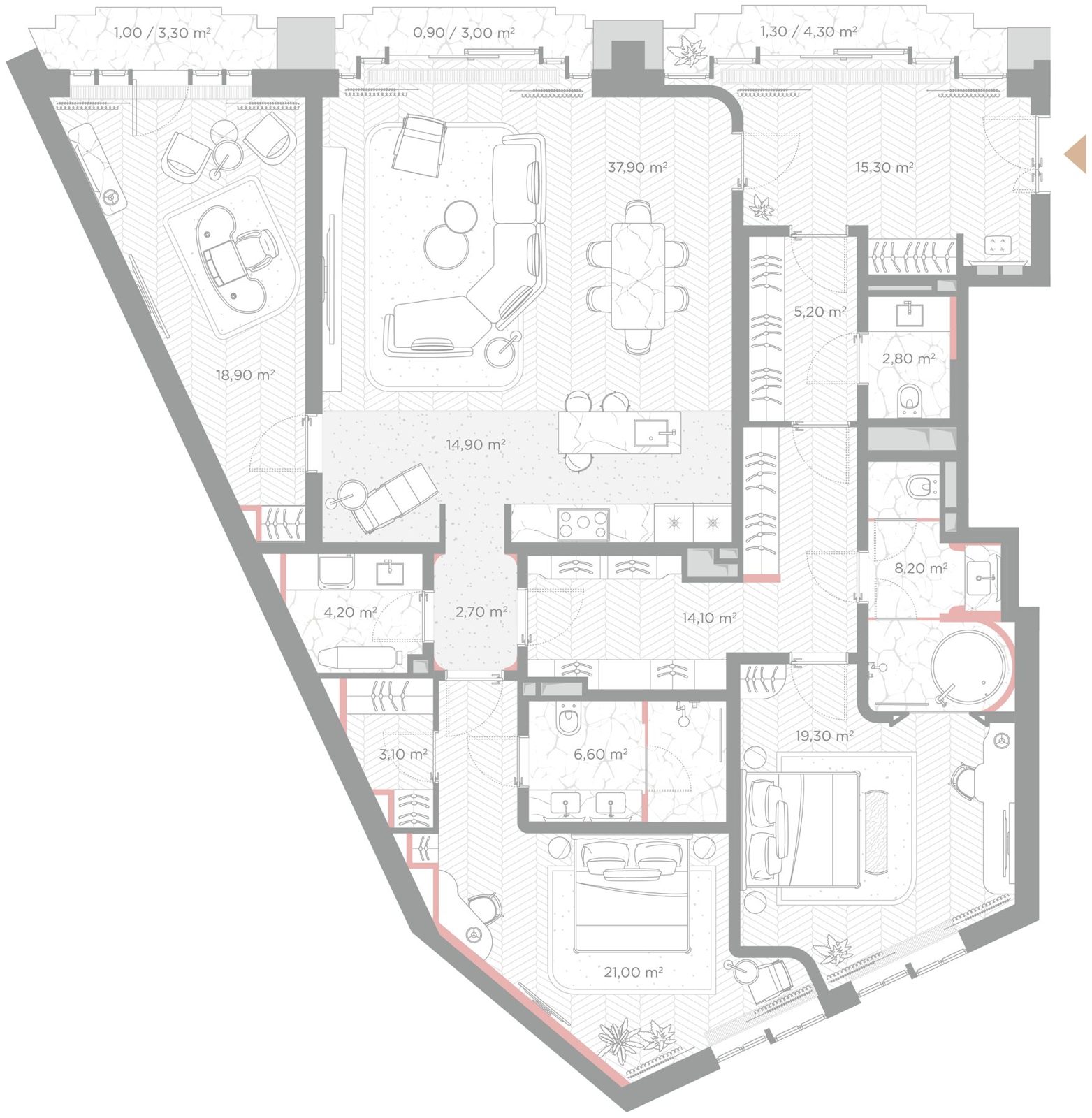 1-комнатная квартира, 177,4 м²