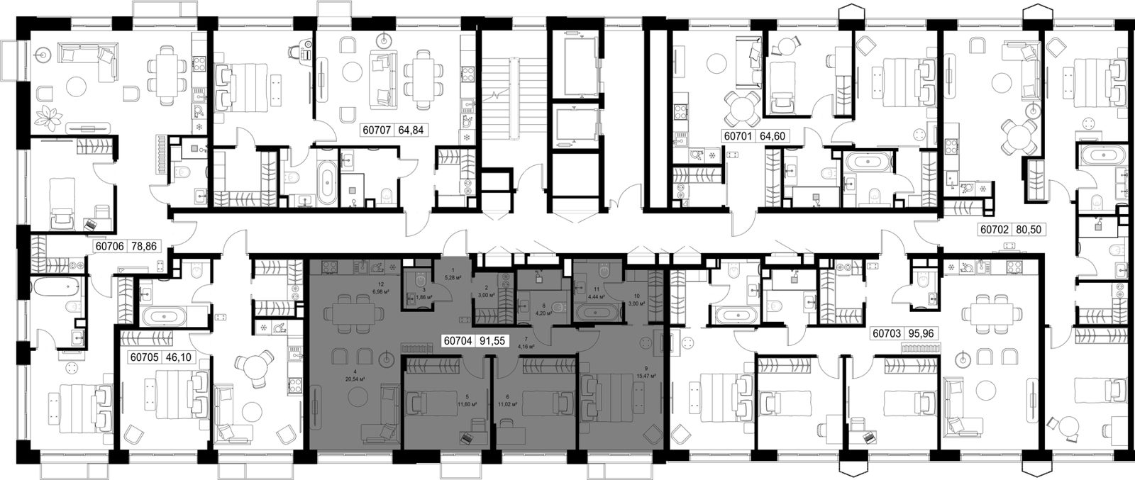 3-комнатная квартира, 91,5 м² — фото 2
