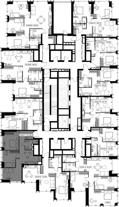 2-комнатная квартира, 61,8 м² — фото 2