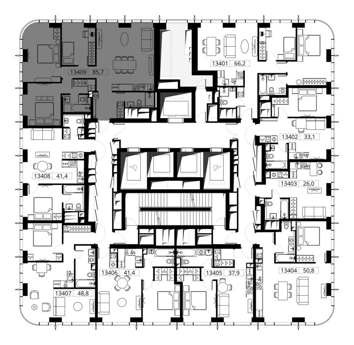3-комнатная квартира, 85,7 м² — фото 2
