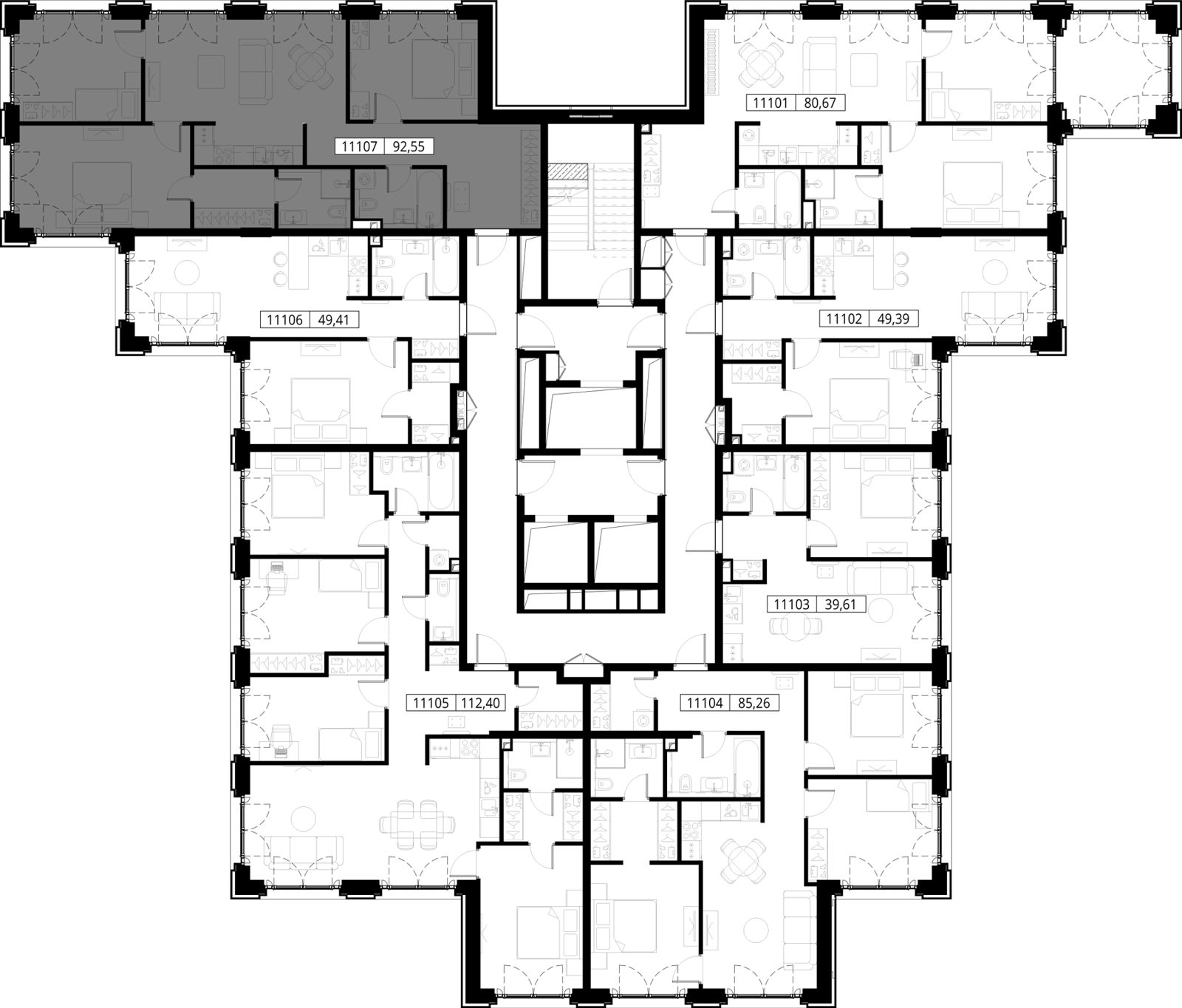 3-комнатная квартира, 92,5 м² — фото 2