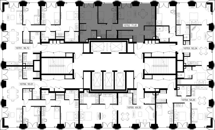 2-комнатная квартира, 71,8 м² — фото 2