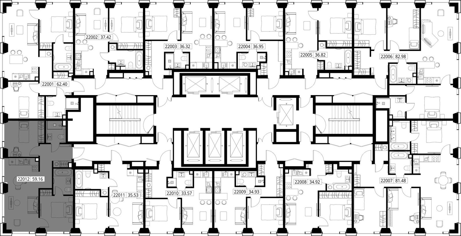 2-комнатная квартира, 59,2 м² — фото 2
