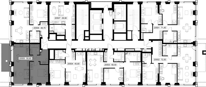 1-комнатная квартира, 50,6 м² — фото 2