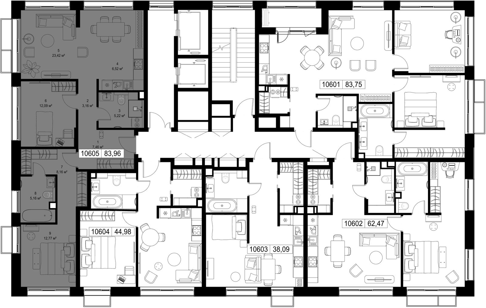 2-комнатная квартира, 84 м² — фото 2