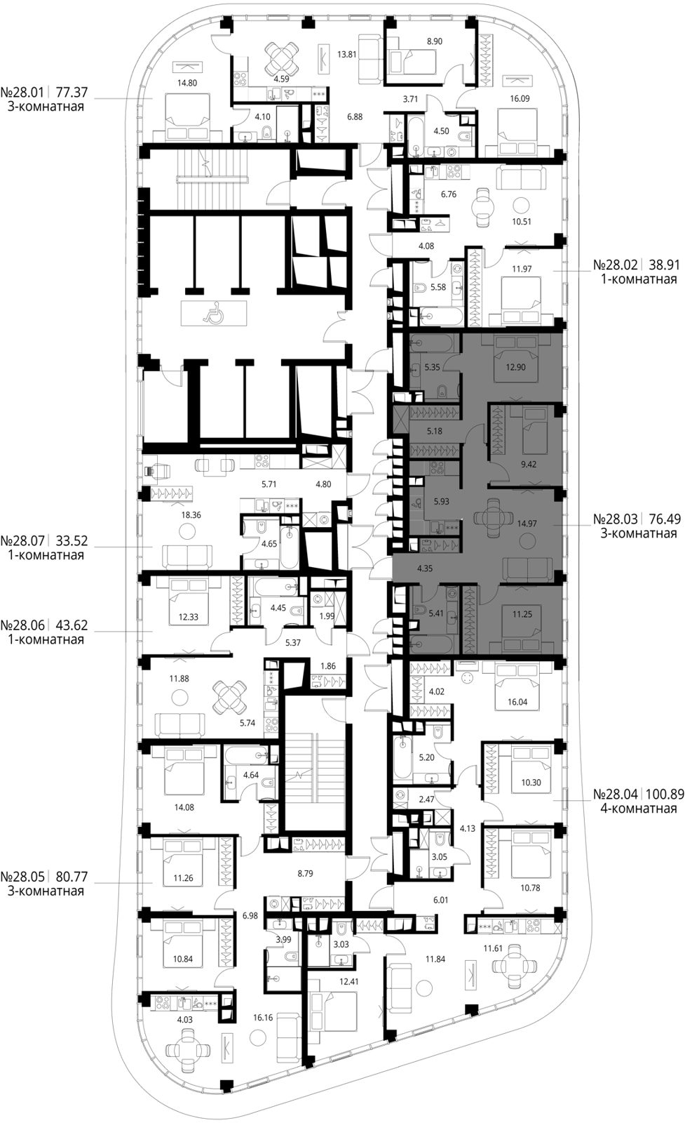 3-комнатная квартира, 76,5 м² — фото 2