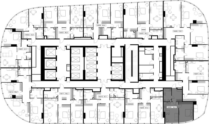 1-комнатная квартира, 54,4 м² — фото 2