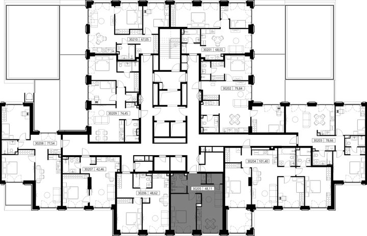 1-комнатная квартира, 48,1 м² — фото 2