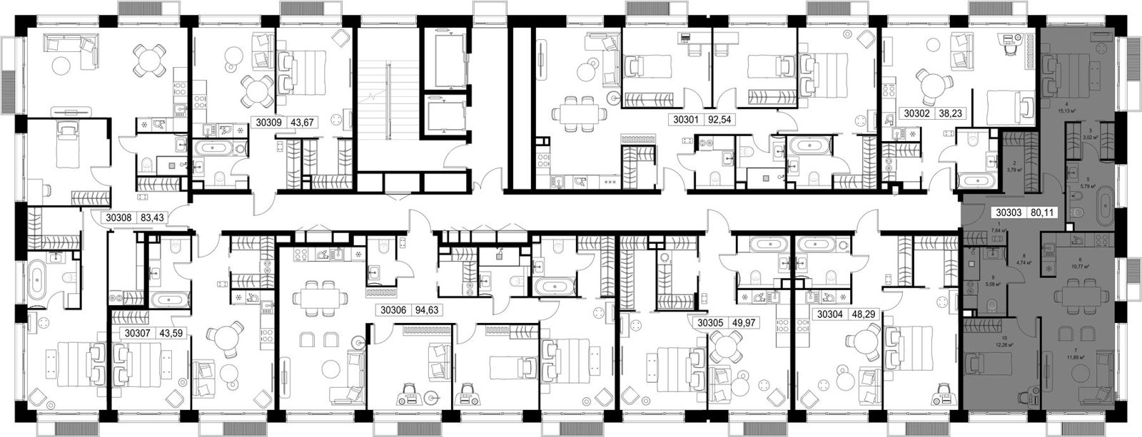 2-комнатная квартира, 80,1 м² — фото 2