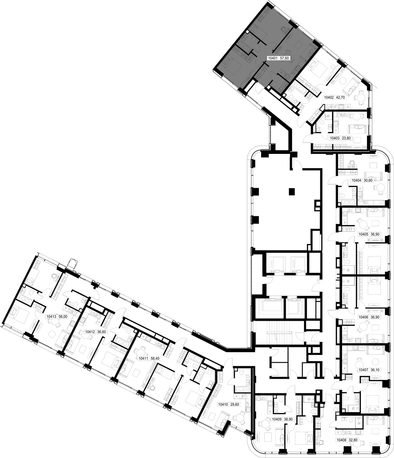 2-комнатная квартира, 57,6 м² — фото 2