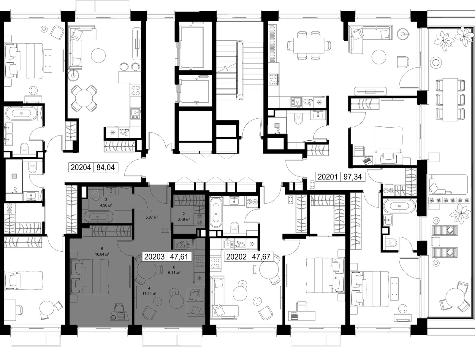 1-комнатная квартира, 47,6 м² — фото 2