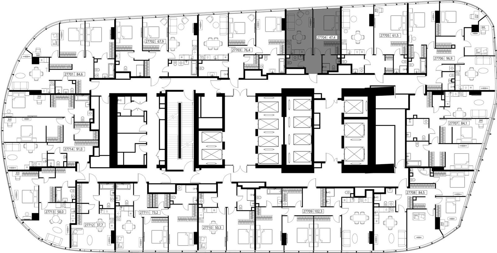 1-комнатная квартира, 47,4 м² — фото 2