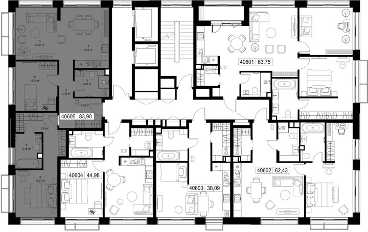 2-комнатная квартира, 83,9 м² — фото 2