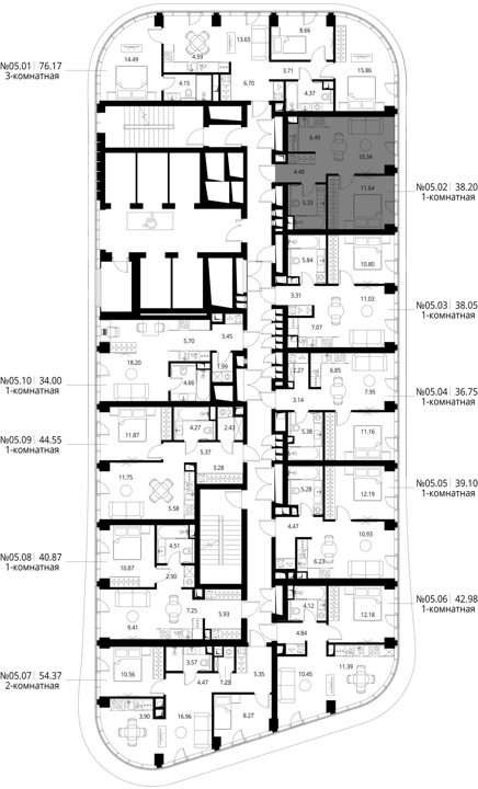 1-комнатная квартира, 38,2 м² — фото 2