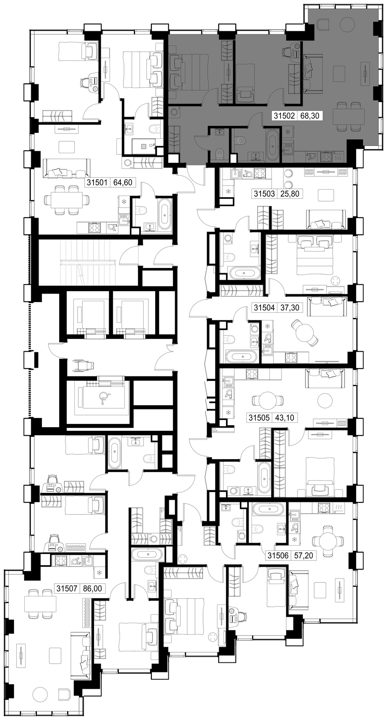2-комнатная квартира, 68,3 м² — фото 2