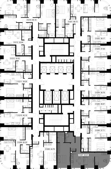 2-комнатная квартира, 63,8 м² — фото 2