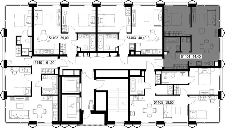 1-комнатная квартира, 44,4 м² — фото 2