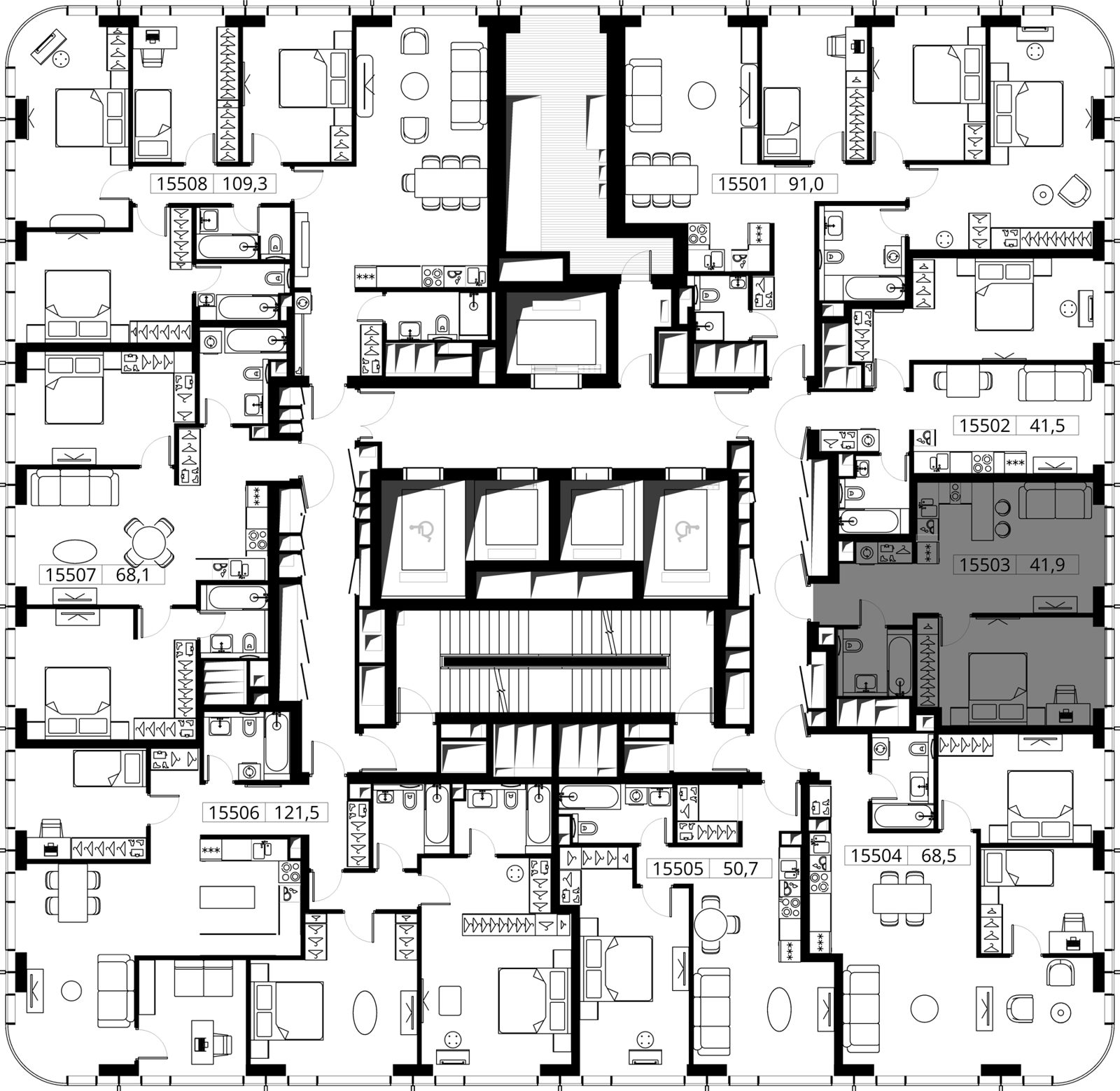 1-комнатная квартира, 41,9 м² — фото 2