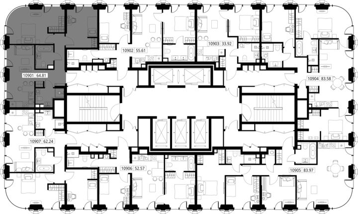 2-комнатная квартира, 64,8 м² — фото 2