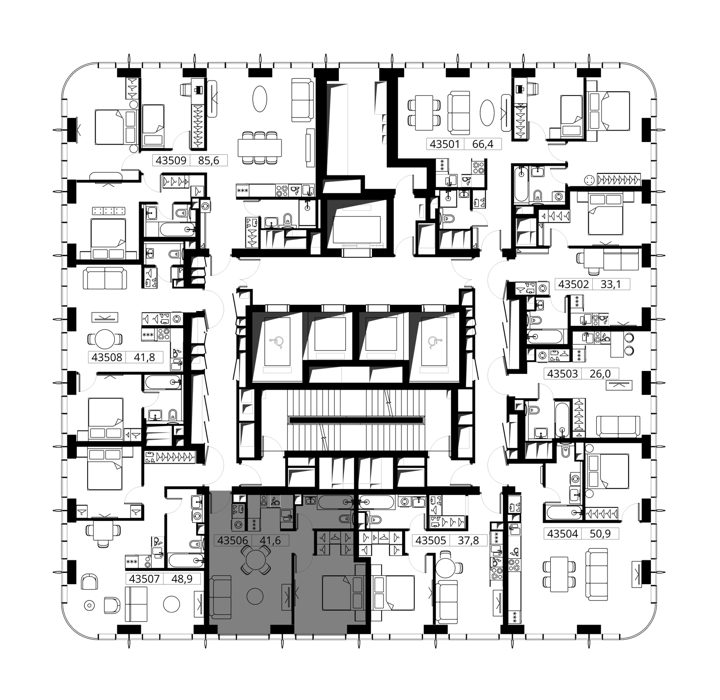 1-комнатная квартира, 41,6 м² — фото 2