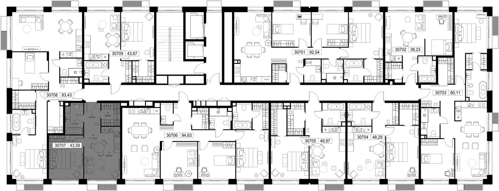1-комнатная квартира, 43,6 м² — фото 2