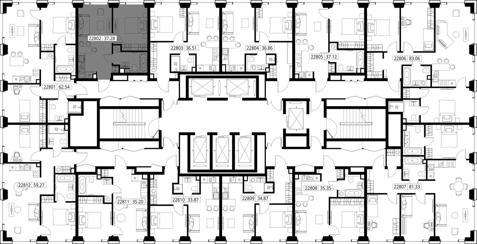 1-комнатная квартира, 37,3 м² — фото 2