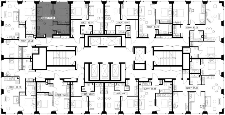 1-комнатная квартира, 37,3 м² — фото 2