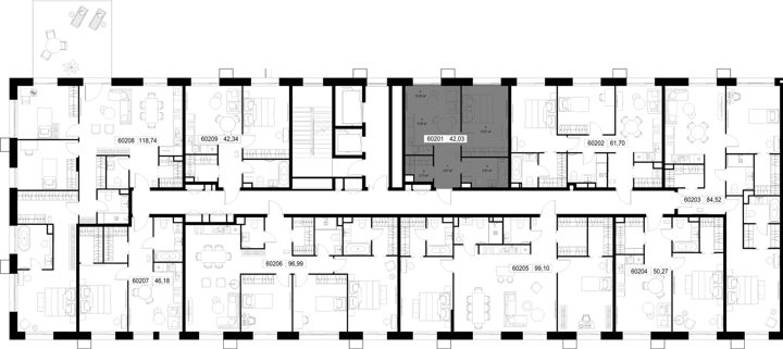 1-комнатная квартира, 42 м² — фото 3