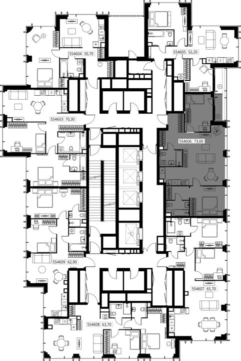 2-комнатная квартира, 73 м² — фото 2