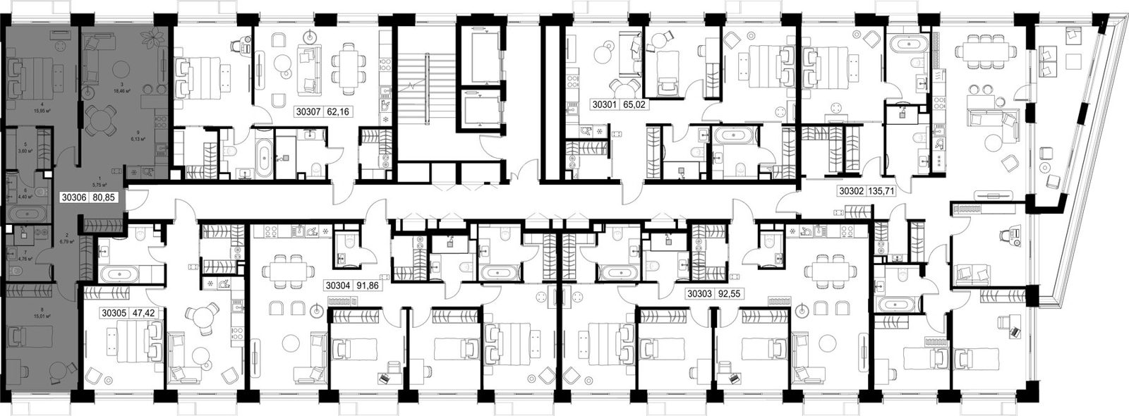 2-комнатная квартира, 80,8 м² — фото 2