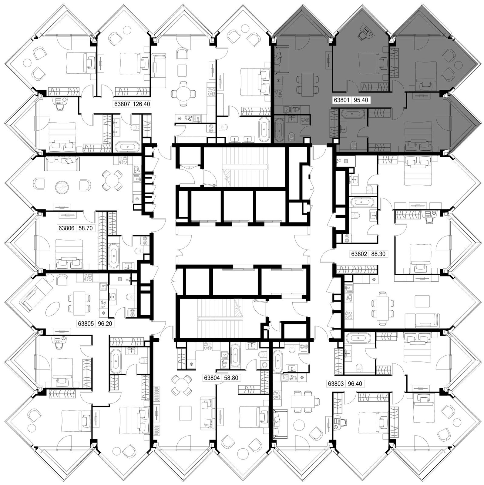 3-комнатная квартира, 95,4 м² — фото 2