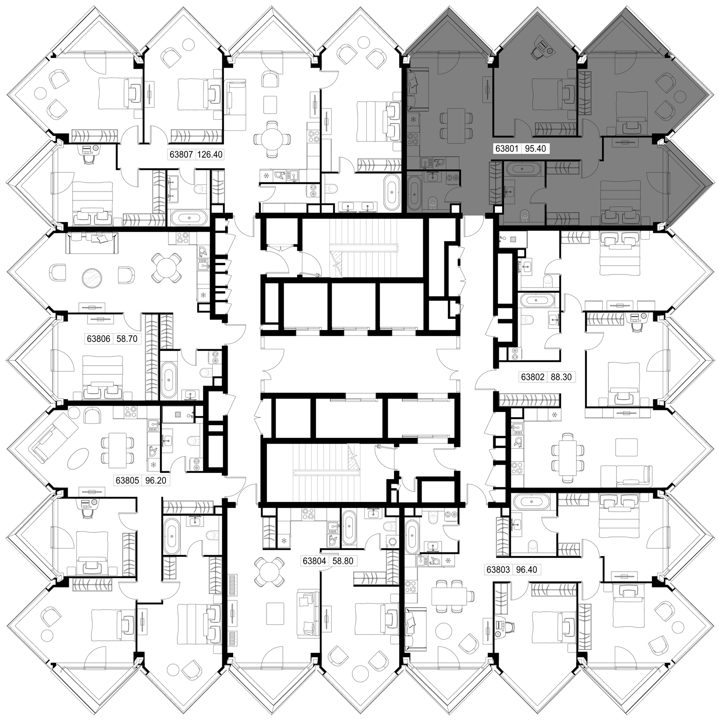 3-комнатная квартира, 95,4 м² — фото 2