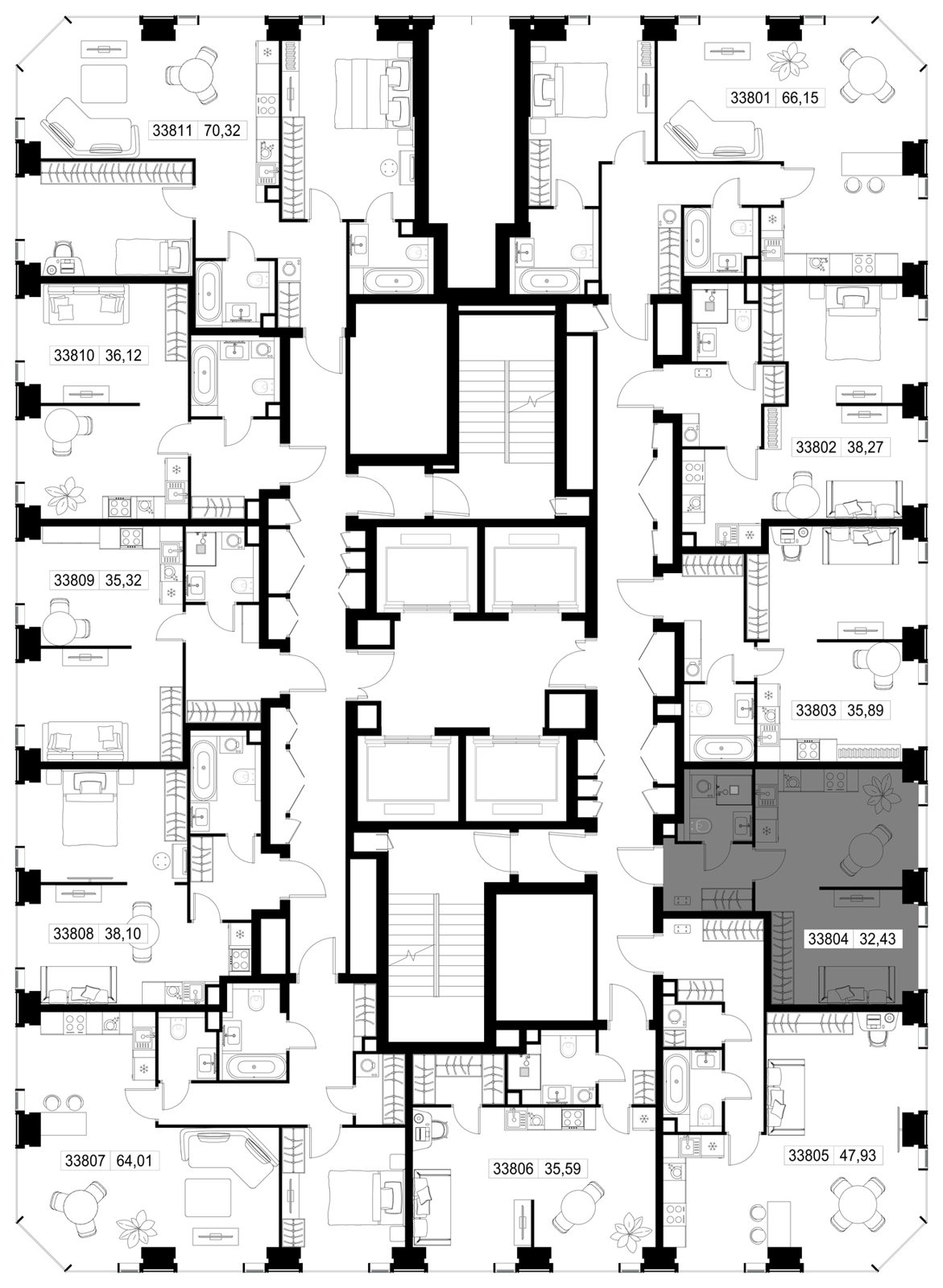 1-комнатная квартира, 32,4 м² — фото 2