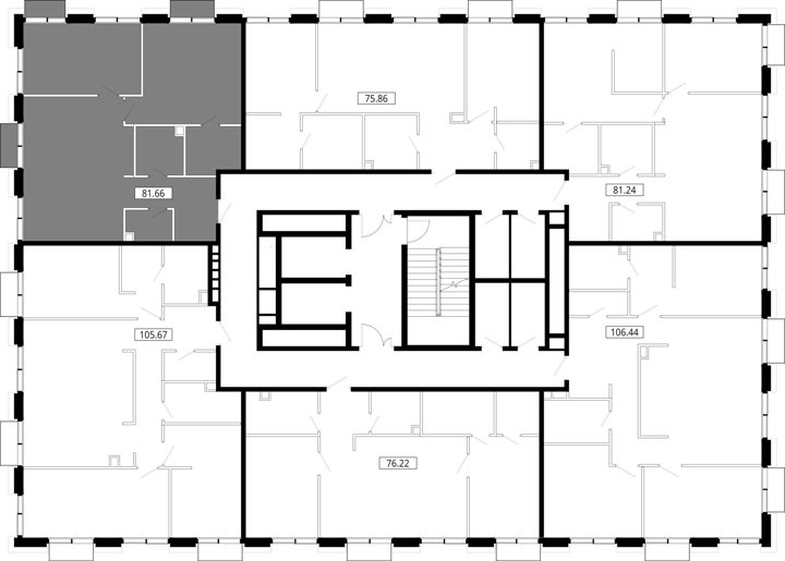 2-комнатная квартира, 80,3 м² — фото 2