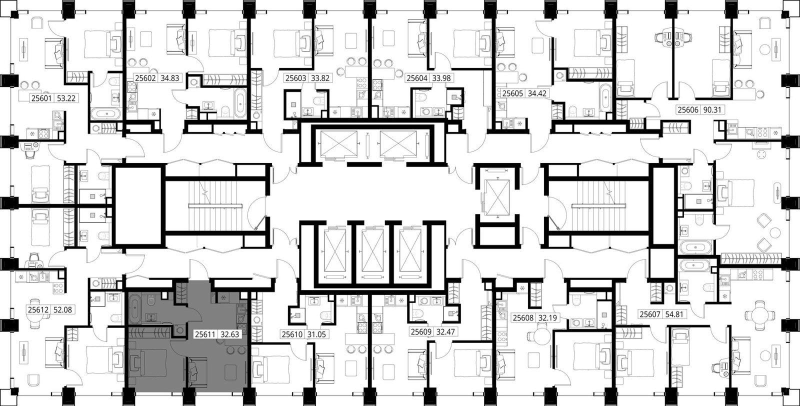 1-комнатная квартира, 32,6 м² — фото 2