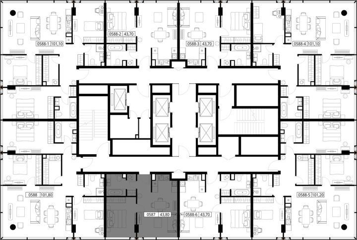 1-комнатная квартира, 43,8 м² — фото 2