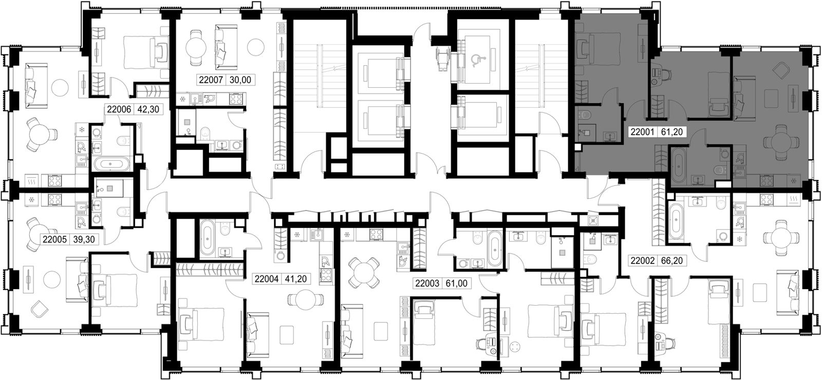 2-комнатная квартира, 61,2 м² — фото 2