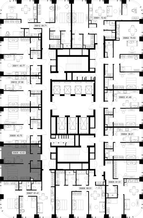 1-комнатная квартира, 43,6 м² — фото 2